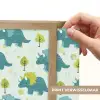 Triceratop - Blauw - Stippen - Boompjes Light Box met batterij (Wandlamp kind) middel -USP_websiteprintNL