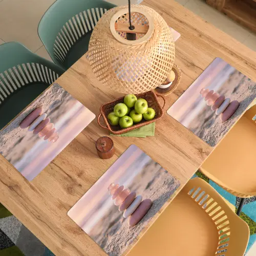 Stenen - Zand - Roze Placemat vinyl groot -zzsfeer5_Kitchenyeah-website