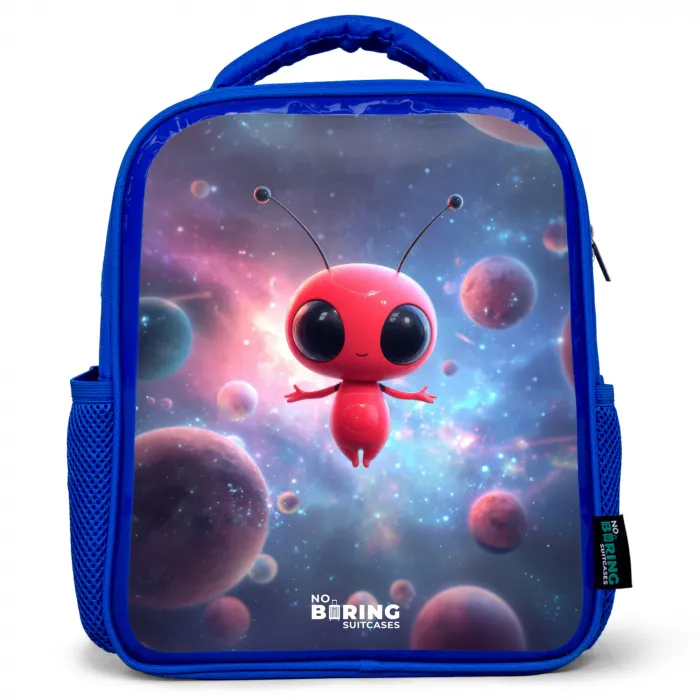 Rood Ruimtewezen in Kosmische Dans Kinderrugzak - Blauw middel -3d