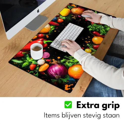Groente - Graffiti - Kleurrijk - Koken - Abstract Muismat XXL klein -sfeer3