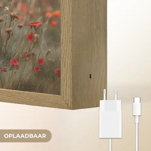 Duif - Bloemen - Natuur Light Box met batterij (Wandlamp) middel -USP_websiteoplaadbaarNL