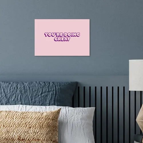 You're doing great - roze - 3D poster papier klein -sfeer2