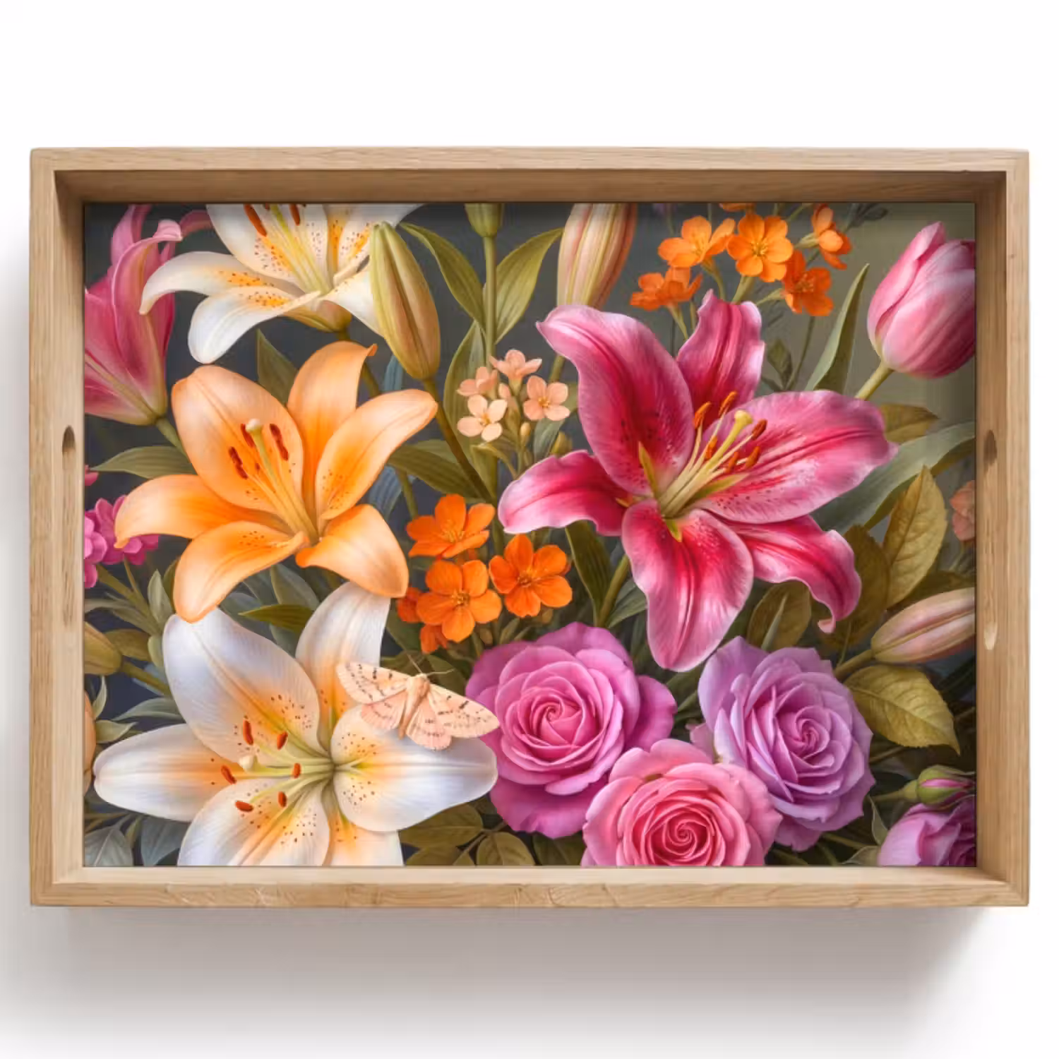 Dienblad - Bloemen - Boeket - Natuur - Kleurrijk - Modern