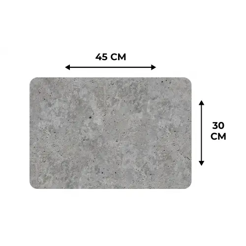 Beton - Leisteen - Grijs - Betonstructuur Placemat vinyl groot -specs