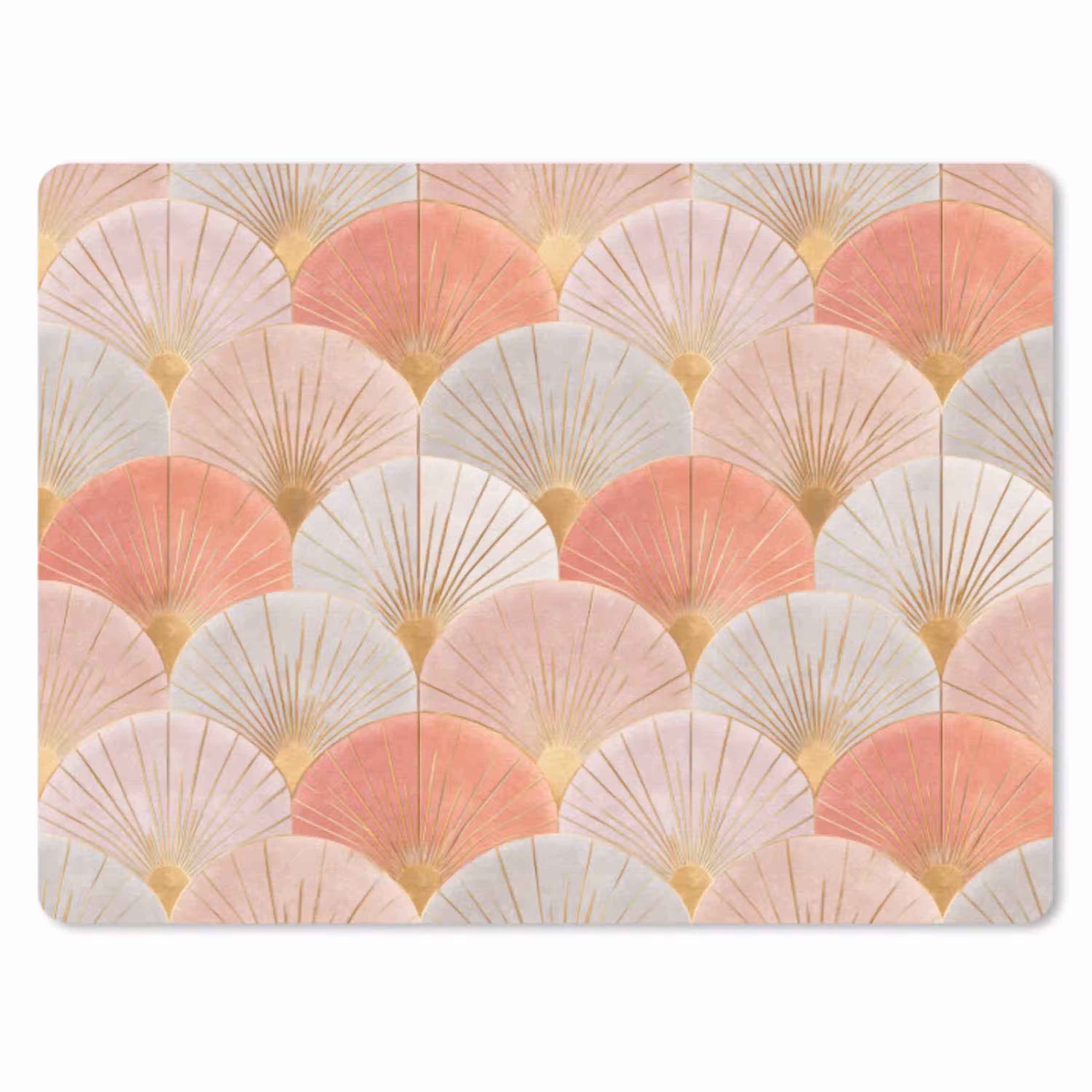 Waaiers - Goud - Roze muismat rubber klein 262 -3d
