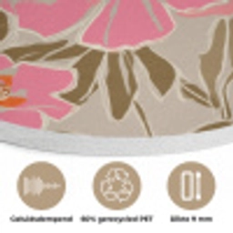 Pioenrozen - Patroon - Roze Akoestische PET Vilt - Rond klein 838 -closeup_NL