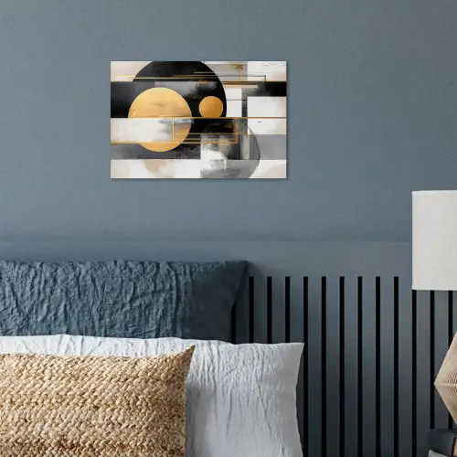 Abstract - Goud - Zilver - Vormen - Aesthetic - Modern poster papier klein -sfeer2