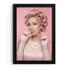 Vrouw - Roze - Parelketting - Krulspelden fotolijst zwart zonder passe partout klein -3d