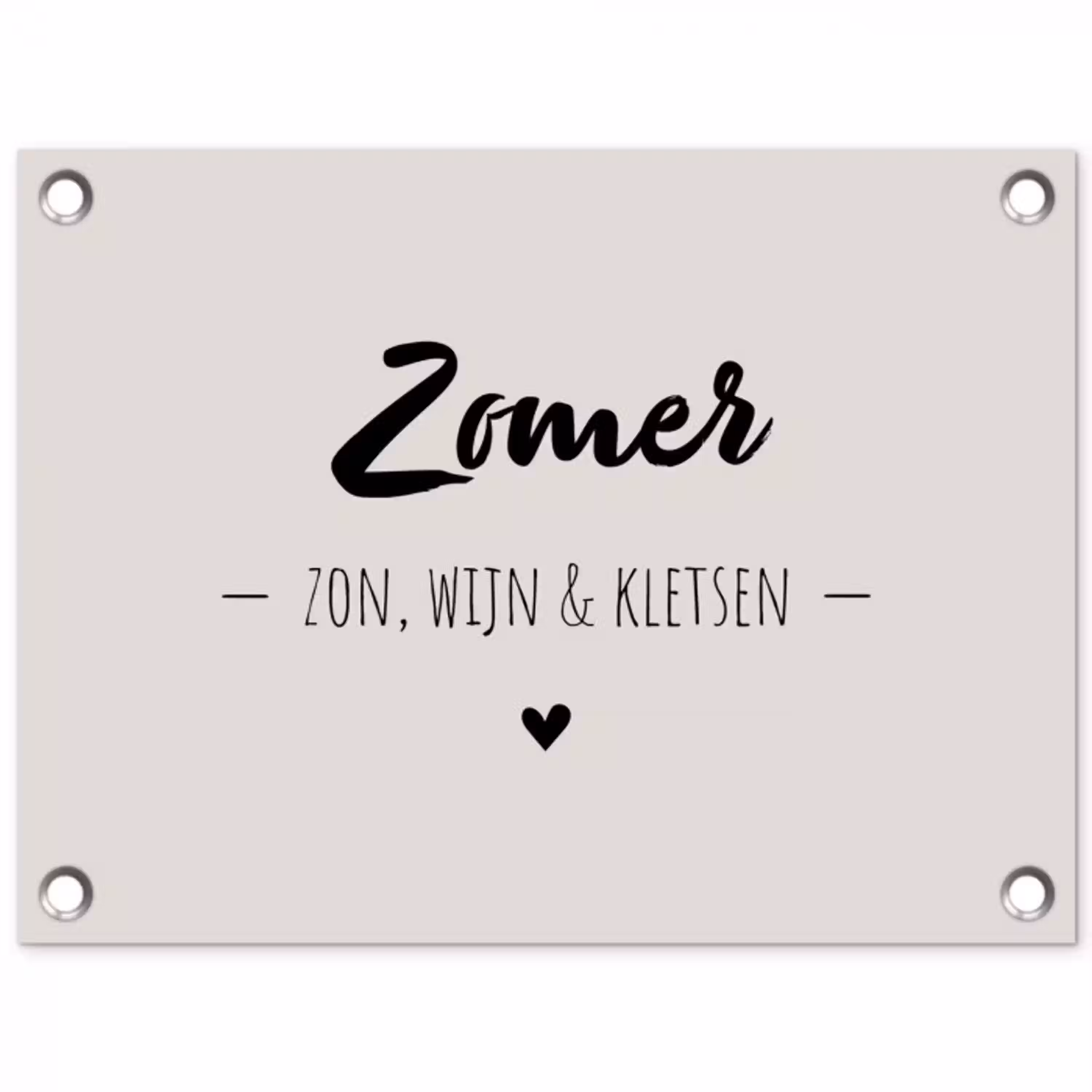 Wijn - Zomer zon, wijn & kletsen - Quotes - Tekst tuinposter los doek klein -3d