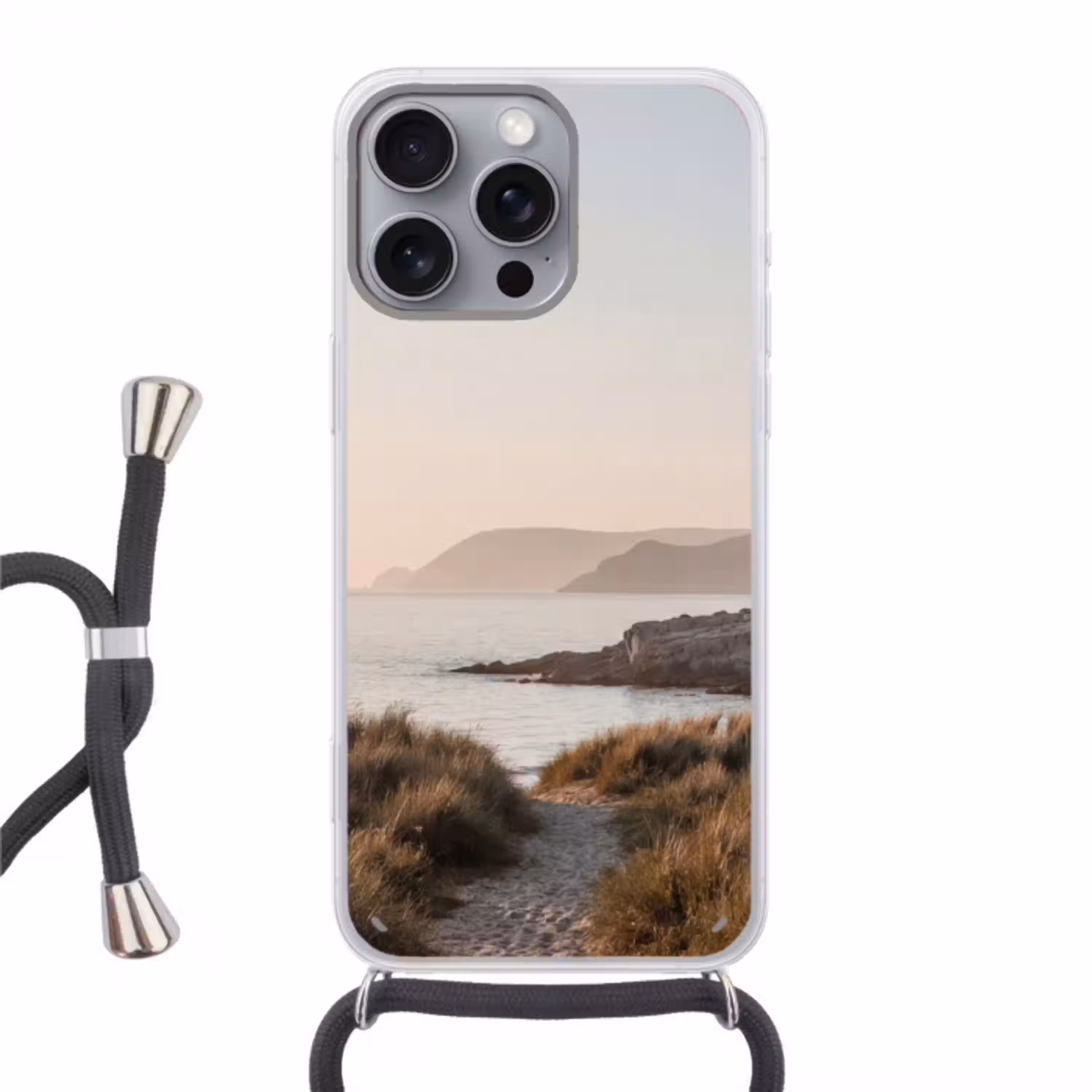 Landschap - Kust - Duinen Hoesje iPhone 16 Pro Max met koord klein -3d