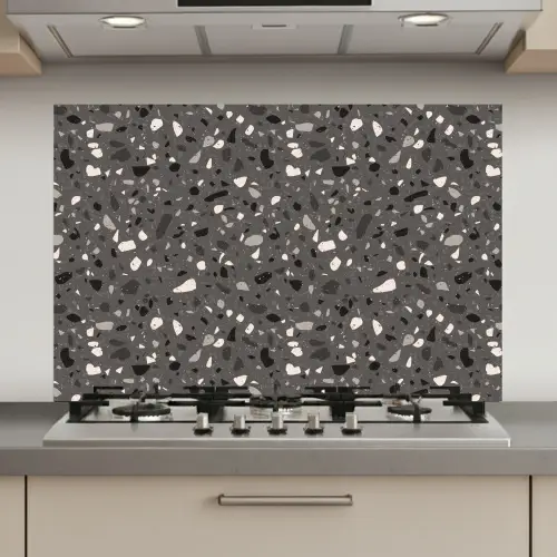 Terrazzo -  Patroon - Grijs keuken achterwand spatscherm klein 900 -3d_website
