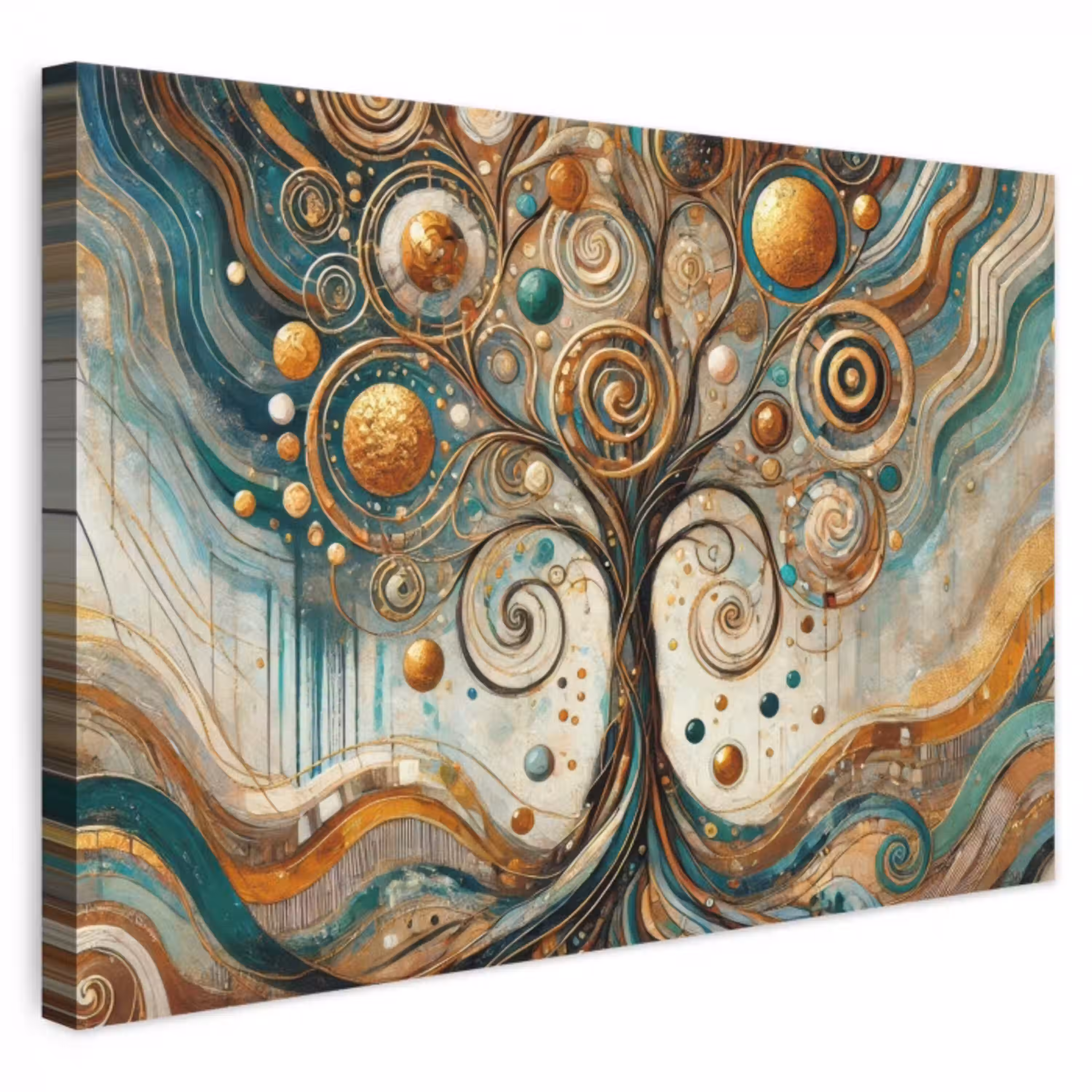 Levensboom - Boom - Abstract - Modern canvas 2cm klein -3d
