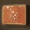 Bloemen - Wit - Subtiel - Roestkleur Light Box met batterij (Wandlamp) middel -z3d_website