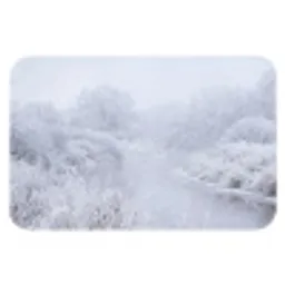Rivier - Sneeuw - Bos - Winter - Schilderachtig Badmat klein -3d
