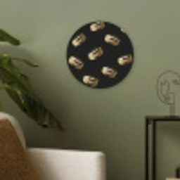 Macarons - Patroon - Goud - Zwart Akoestische PET Vilt - Rond klein -sfeer2
