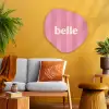 Roze - Gestreept - Belle Wandcirkel Organisch Plexiglas middel -sfeer4