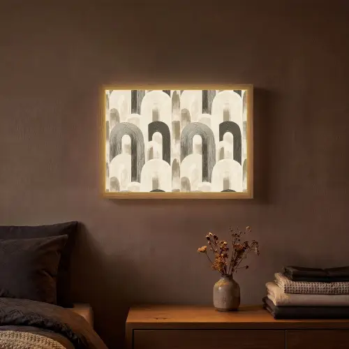 Abstract - Patroon - Bogen Light Box met batterij (Wandlamp) middel 907 -sfeer4