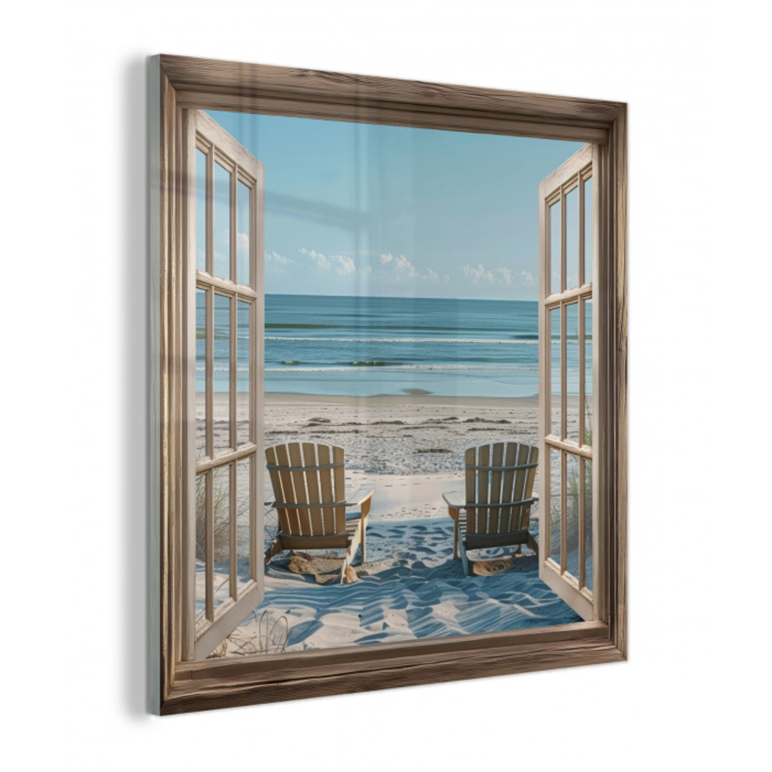 Doorkijk - Strandstoelen - Duinen - Zee - Natuur plexiglas 5mm klein -z3d