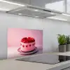 Taart - Hart - Roze keuken achterwand spatscherm klein -3d_schuin