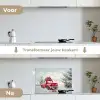 Auto - Rood - Cadeaus - Winter - Sneeuw - Kerst keuken achterwand spatscherm klein -voor_na_NL
