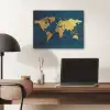 Wereldkaart - Goud - Donkerblauw PET vilt klein -sfeer5