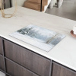 Bospad - Dennen - Sneeuw - Winter - Rustgevend Inductie beschermer vinyl 3mm klein -sfeer8