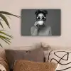 Vrouw - Koffie - Zwart - Wit canvas 2cm klein -sfeer1