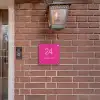 Weiße Herzchen in den Ecken - Modern Naambord Vierkant klein -sfeer7-XS