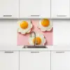 Eieren - Bloem - Roze keuken achterwand 2 middel -3d