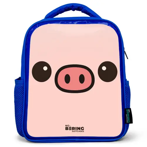 Kawai - Varken - Roze Kinderrugzak - Blauw middel -3d