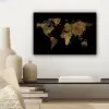 Wereldkaart - Goud - Luxe - Aarde - Zwart canvas 2cm klein -sfeer6
