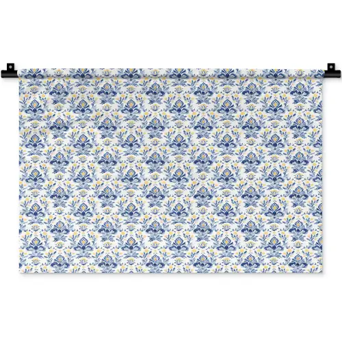 Frans - Citroen - Royaal - Blauw - Geel Wandkleed katoen klein 269 -zz3d