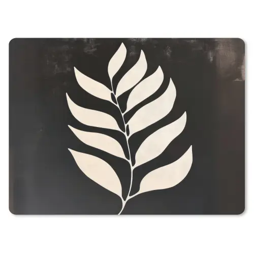 Blad - Wit - Minimalistisch muismat rubber klein -3d