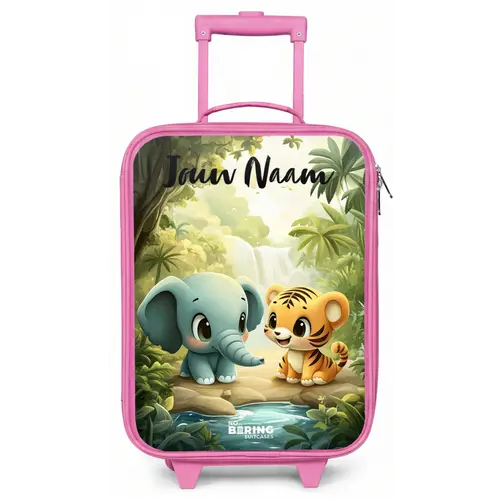 Olifant - Tijger - Bos - Jungle Kinderkoffer - Roze klein -zz3dotto