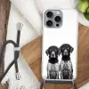 Honden - Bivakmuts - Zwart - wit Hoesje iPhone 16 Pro Max met koord klein -sfeer4