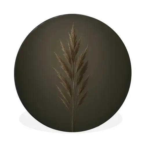Tak - Pluimgras - Donkerbruin Wandcirkel aluminium klein -3d