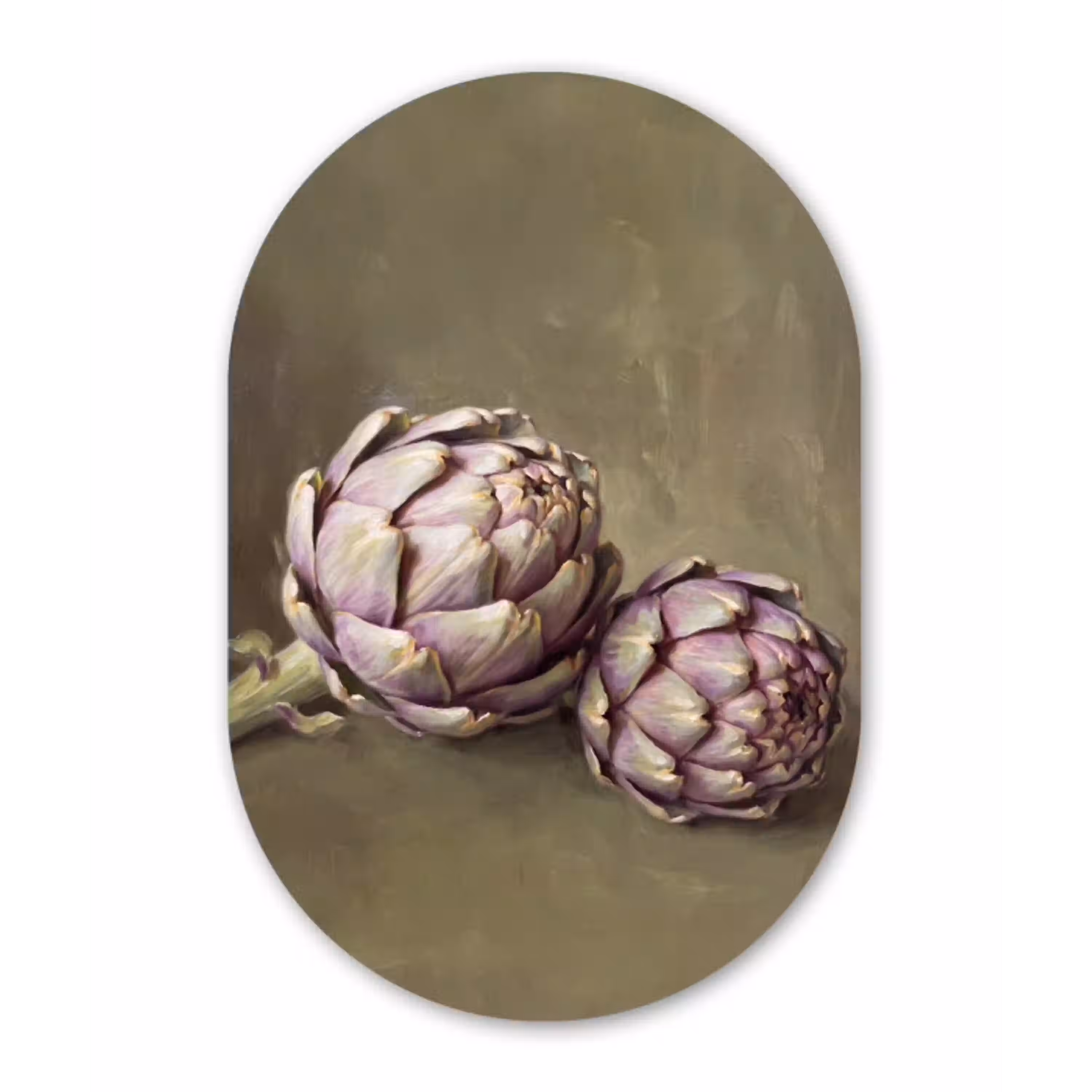 Groente - Stilleven - Schilderij Wandcirkel Ovaal Aluminium middel -3d