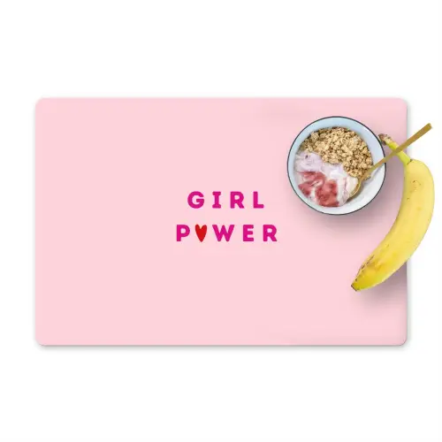 Girl power - Roze - Hartje Placemat vinyl groot -zzzproduct_Kitchenyeah-website