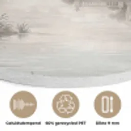 Landschap - Water - Natuur - Sepia Akoestische PET Vilt - Rond klein -closeup_NL