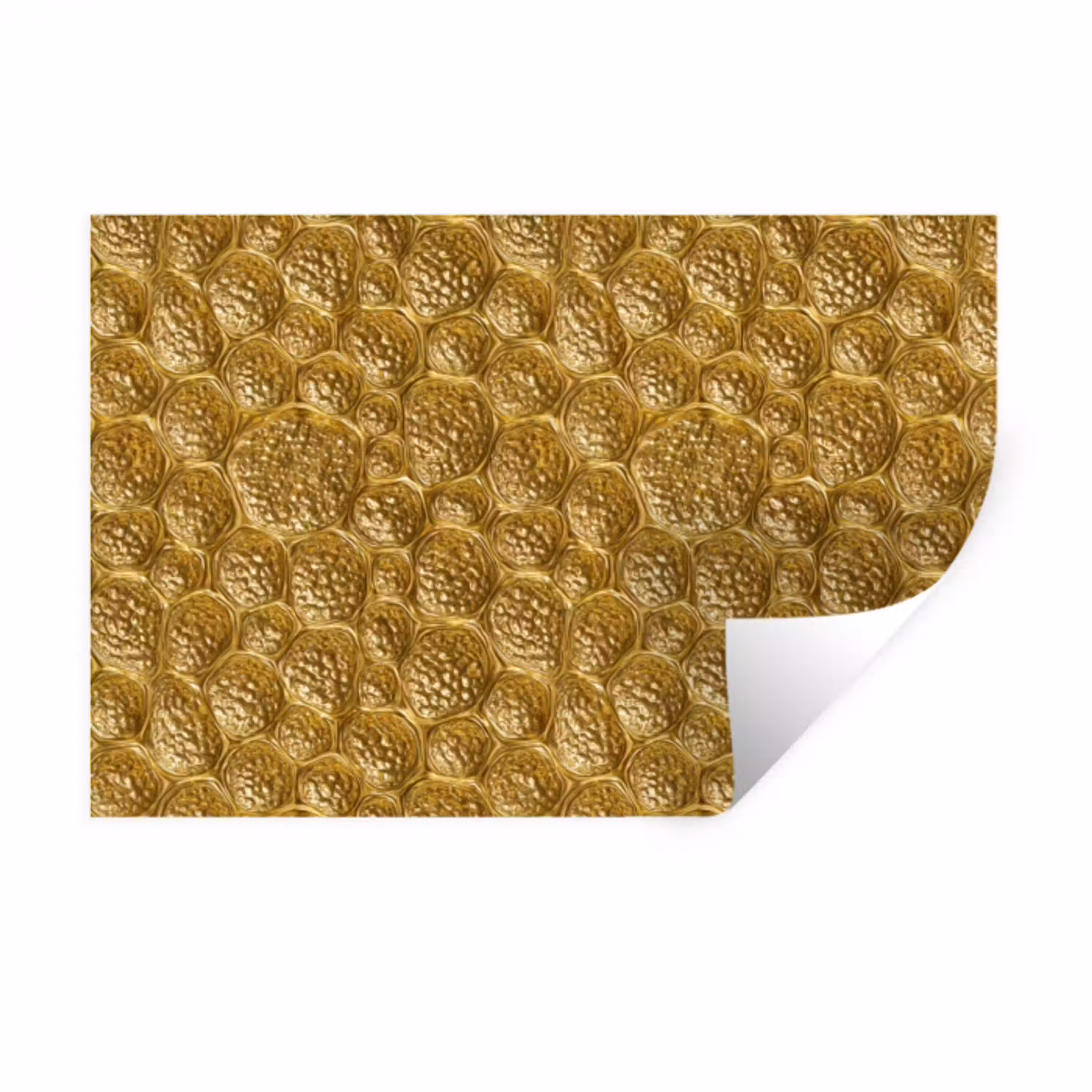 Gehamerd - Mozaïek - Antiek - Goud Muursticker klein 286 -3d