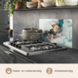 Marmer print - Goud - Blauw keuken achterwand spatscherm klein -usp_NL