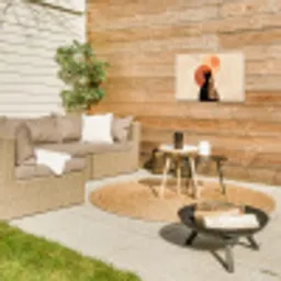 Katten - Zwart - Abstract - Cirkels Tuinposter op houten frame 2 cm dik klein -sfeer2