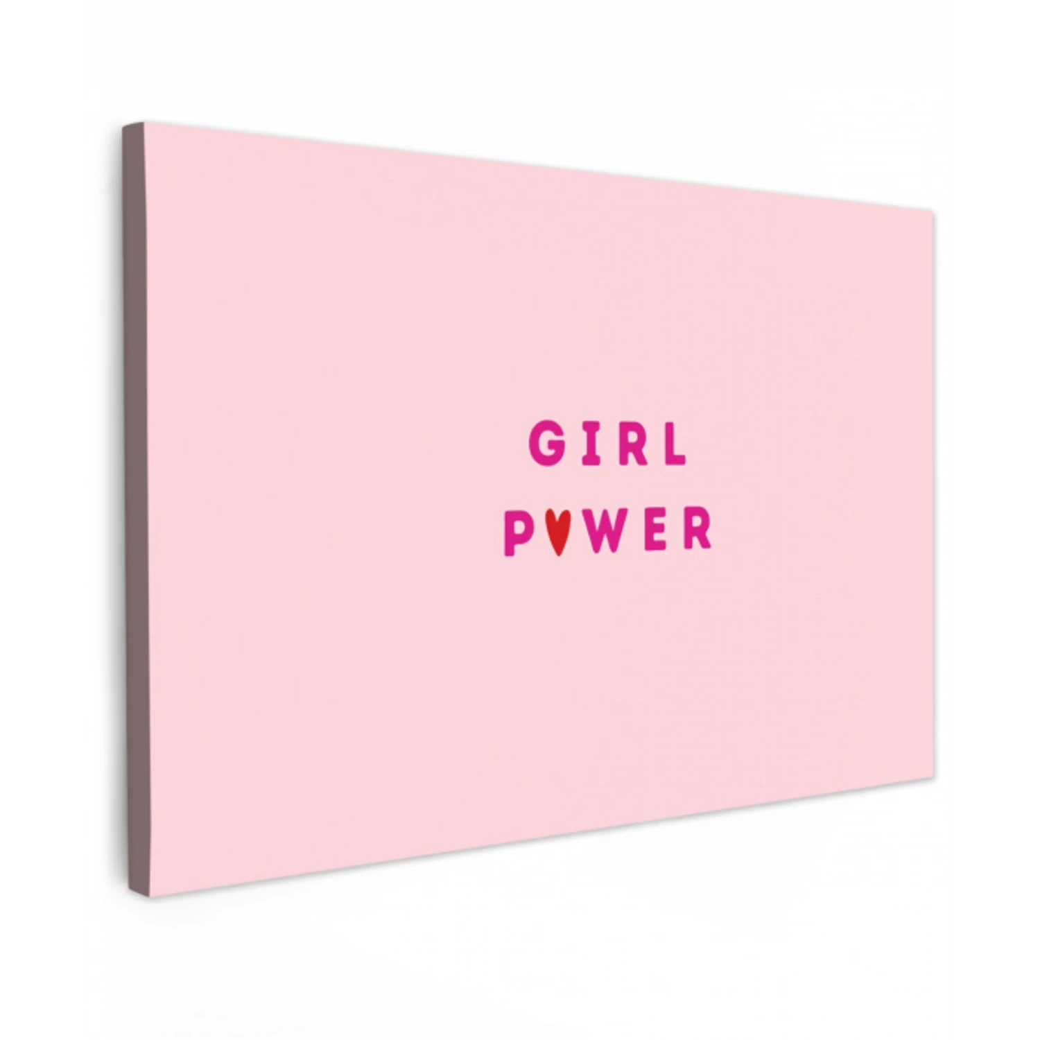 Girl power - Roze - Hartje canvas 2cm klein -z3d