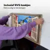 Doorkijk - Santorini - Landschap - Blauw - Grieks Inductie beschemer met haakjes klein -ky-ophangen-nl