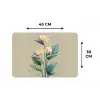 Paradijsvogelbloemen - Blauwgroene bladeren - Beige Placemat vinyl groot -specs
