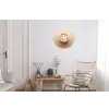 Koffie - Melkschuim - Lach - Beige Wandcirkel aluminium klein -woonkamer