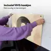 Boog -  Strepen - Minimalistisch - Zwart Inductie beschemer met haakjes klein -ky-ophangen-nl