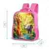 Giraf en olifant bij beekje in de Jungle Kinderrugzak - Roze middel -productfoto_formaten