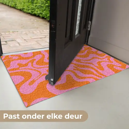 Patroon - Roze - Oranje - Abstract - Modern Deurmat klein -USP_NL