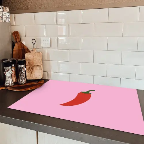 Peper - Rood - Illustratie Inductie beschermer vinyl 3mm klein -sfeer3
